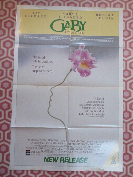 GABY - A TRUE STORY VIDEO VHS US ONE SHEET POSTER FOLDED NORMA ALEANDRO '87 Movie posters