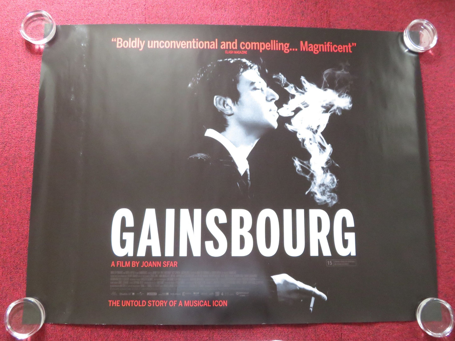 GAINSBOURG: A HEROIC LIFE - B UK QUAD ROLLED POSTER ERIC ELMOSNINO 2010 Rendezvous Cinema Movie posters