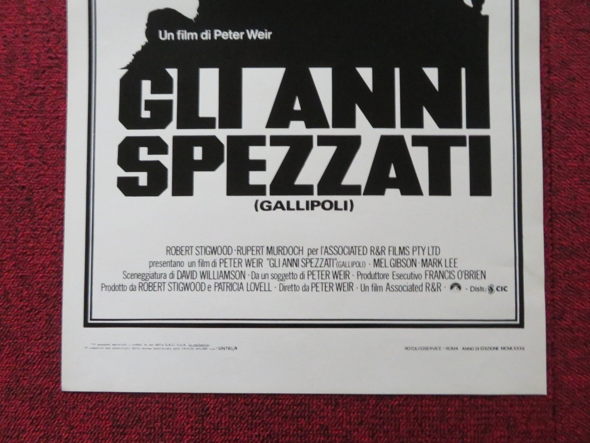GALLIPOLI ITALIAN LOCANDINA POSTER MARK LEE BILL KERR 1981 Rendezvous Cinema Movie posters