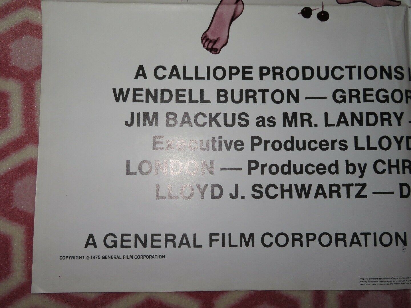 GAMES GUYS PLAY /Goodnight Jackie FOLDED US ONE SHEET POSTER W BURTON '75 Movie posters