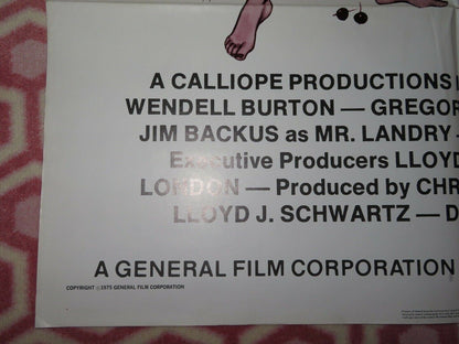 GAMES GUYS PLAY /Goodnight Jackie FOLDED US ONE SHEET POSTER W BURTON '75 Movie posters