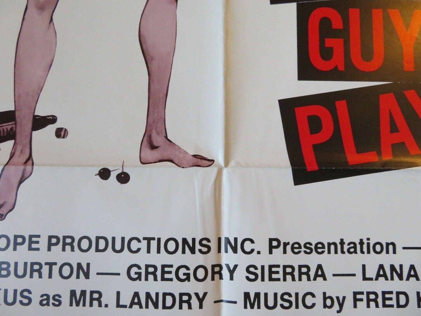 GAMES GUYS PLAY /Goodnight Jackie FOLDED US ONE SHEET POSTER W BURTON '75 Movie posters