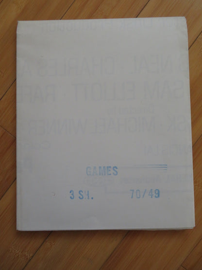 GAMES US 3 SHEET POSTER MICHAEL CRAWFORD RYAN O'NEAL 1970 Rendezvous Cinema Movie posters