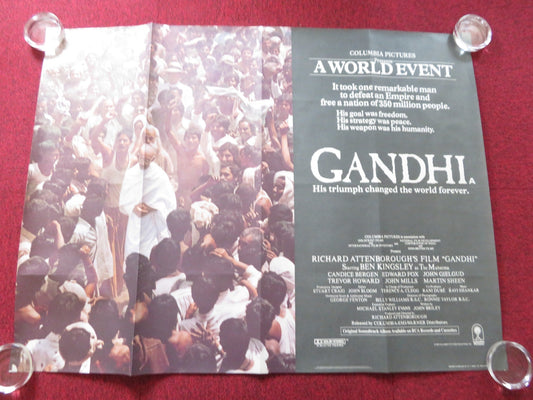 GANDHI UK QUAD (30"x 40") ROLLED POSTER BEN KINGSLEY ROSHAN SETH 1982 Rendezvous Cinema Movie posters