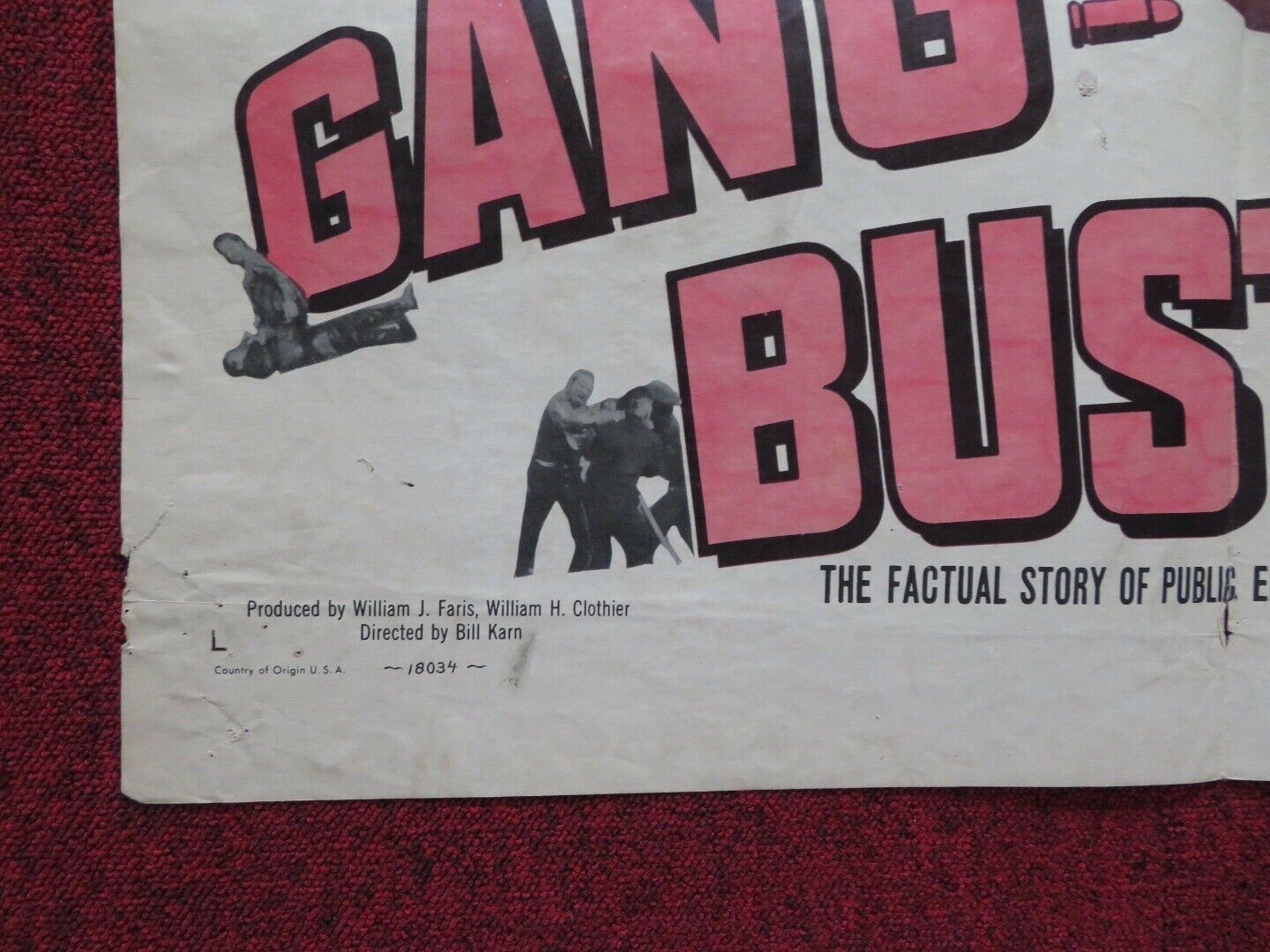 GANG BUSTERS FOLDED US ONE SHEET POSTER MYRON HEALEY DON C.HARVEY 1954 - Rendezvous Cinema