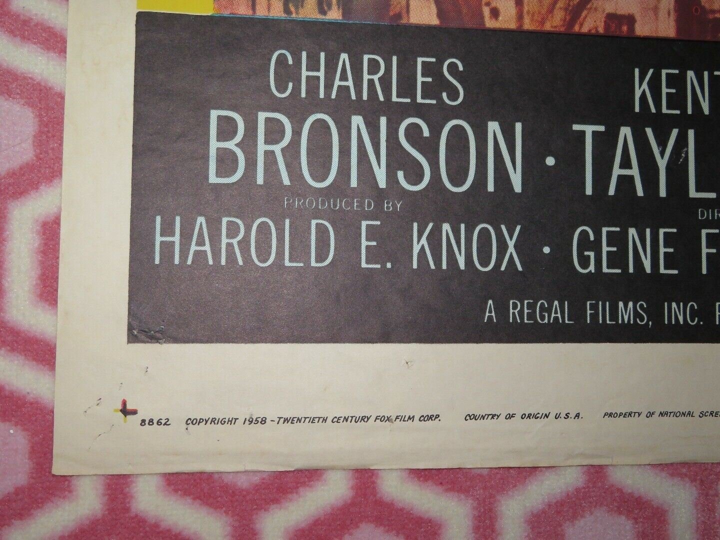 GANG WAR FOLDED US ONE SHEET POSTER CHARLES BRONSON KENT TAYLOR 1958 - Rendezvous Cinema