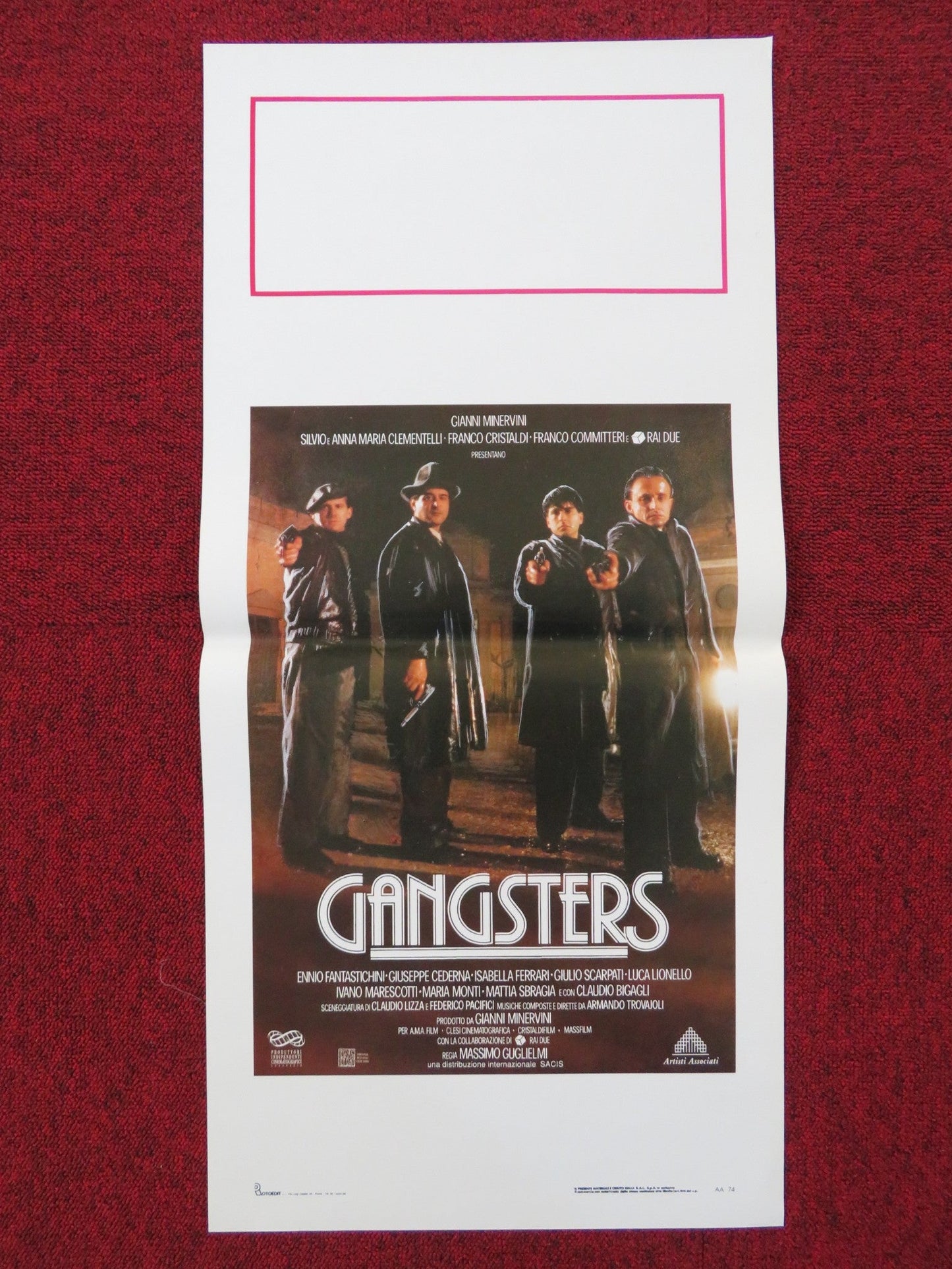 GANGSTERS - A ITALIAN LOCANDINA POSTER ENNIO FANTASTICHINI 1992 Rendezvous Cinema Movie posters