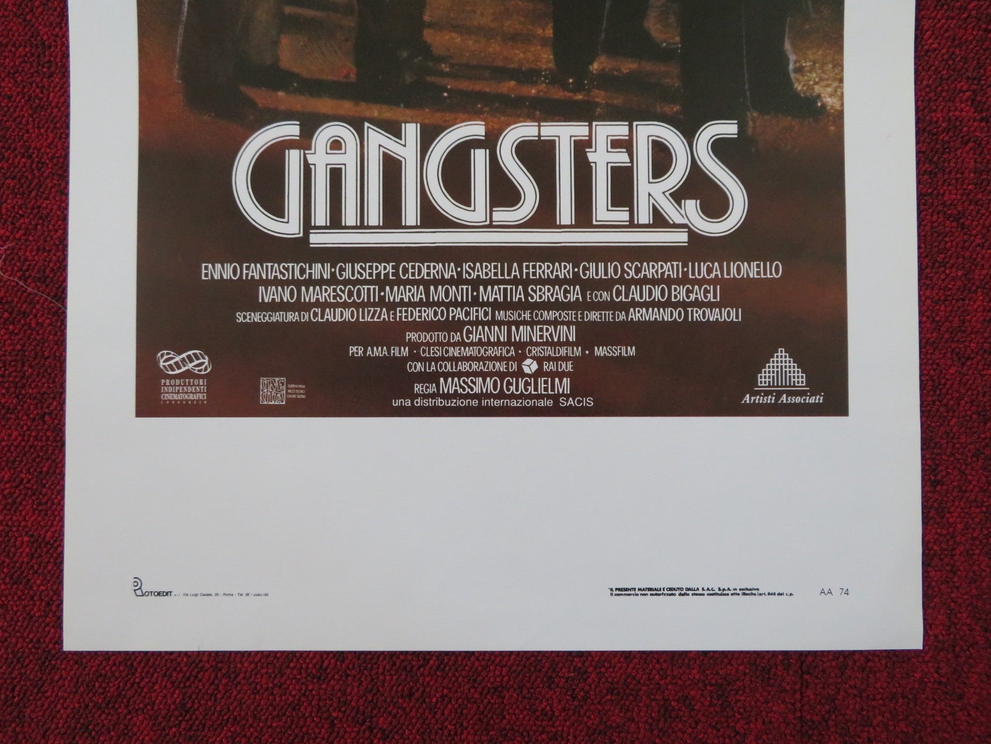 GANGSTERS - A ITALIAN LOCANDINA POSTER ENNIO FANTASTICHINI 1992 Rendezvous Cinema Movie posters
