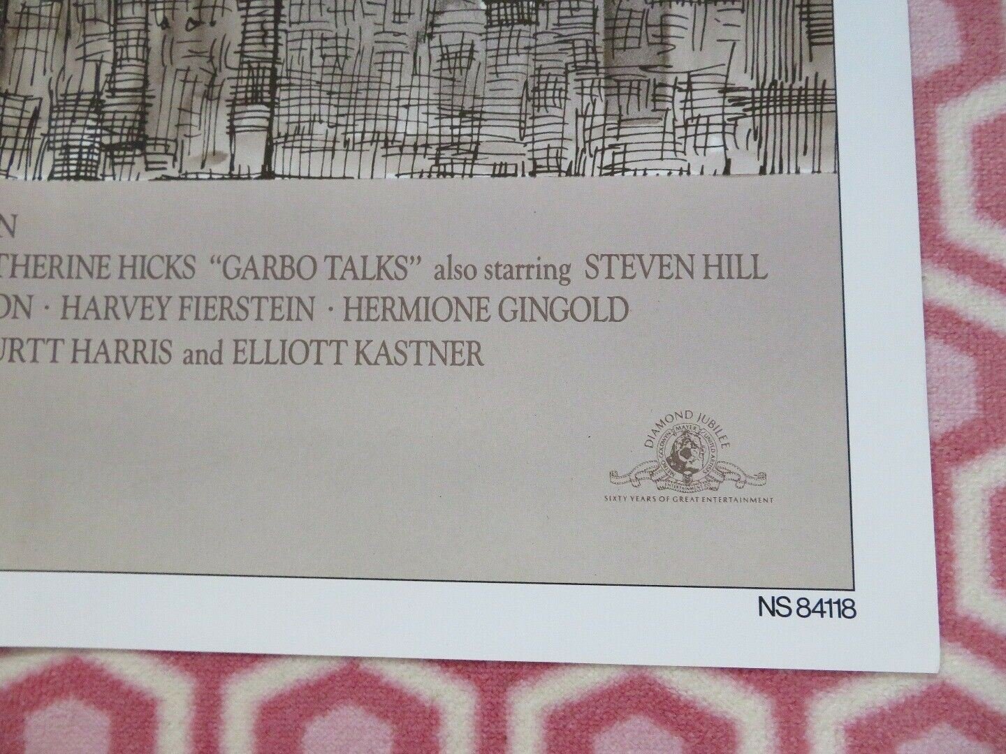 GARBO TALKS ONE SHEET POSTER RON SLIVER CARRIE FISHER 1984 Movie posters