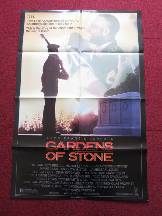 GARDEN OF STONE FOLDED US ONE SHEET POSTER JAMES CAAN ANJELICA HUSTON 1987 Rendezvous Cinema Movie posters