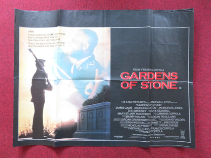 GARDENS OF STONE UK QUAD POSTER FOLDED JAMES CAAN ANJELICA HUSTON 1987 Rendezvous Cinema Movie posters