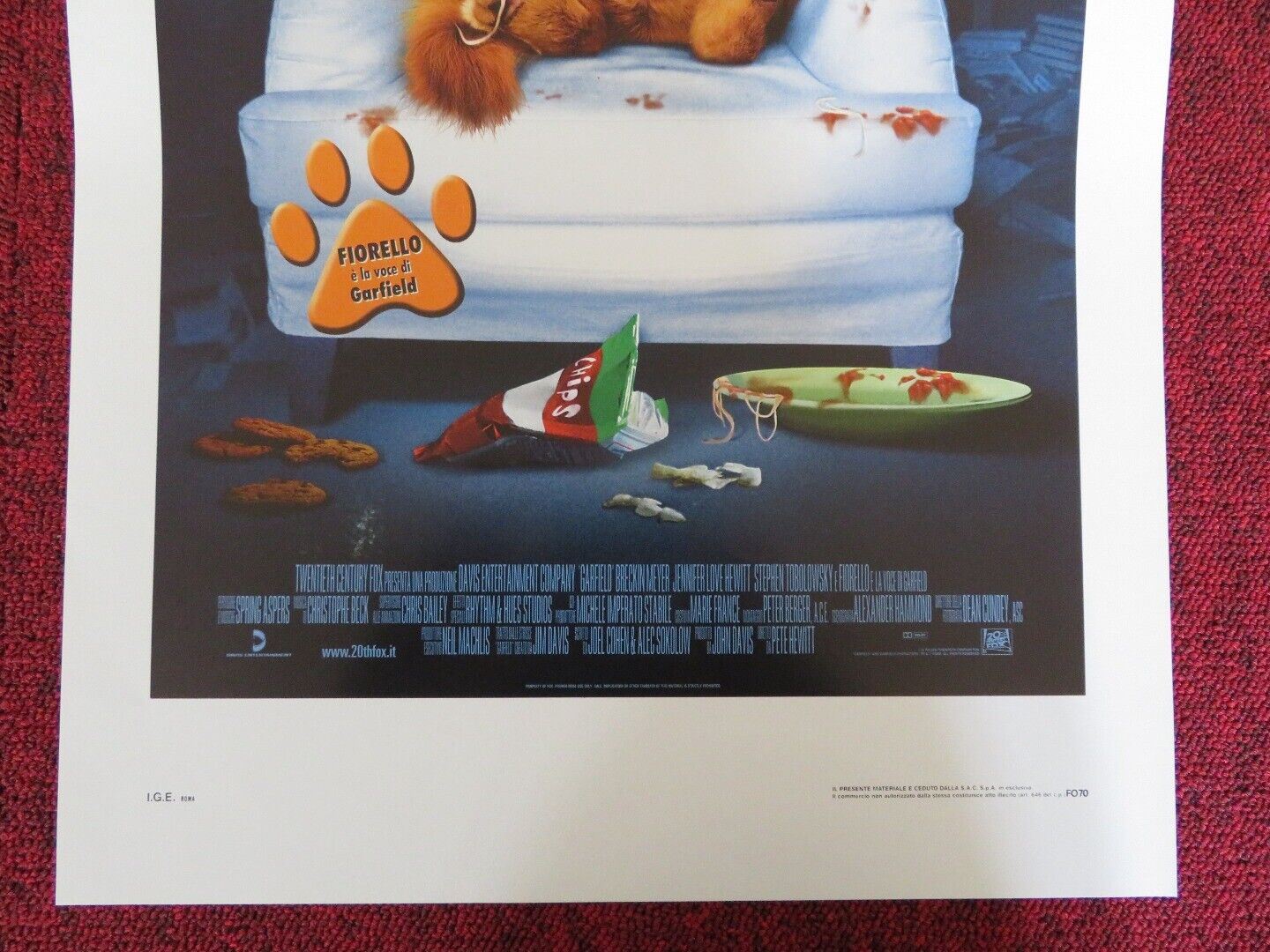 GARFIELD ITALIAN LOCANDINA (27.5"x13") POSTER BRECKIN MEYER JENNIFER LOVE HEWITT Movie posters