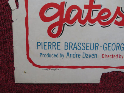 GATES OF PARIS FOLDED US ONE SHEET POSTER RENE CLAIR DANY CARREL 1957 Rendezvous Cinema Movie posters