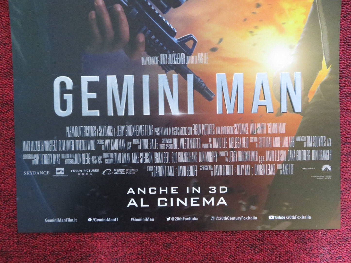 GEMINI MAN ITALIAN LOCANDINA POSTER WILL SMITH CLIVE OWEN 2019 Rendezvous Cinema Movie posters