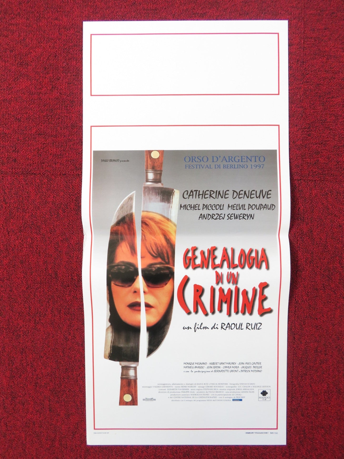 GENEALOGIES OF A CRIME ITALIAN LOCANDINA POSTER CATHERINE DENEUVE PICCOLI 1997 Rendezvous Cinema Movie posters