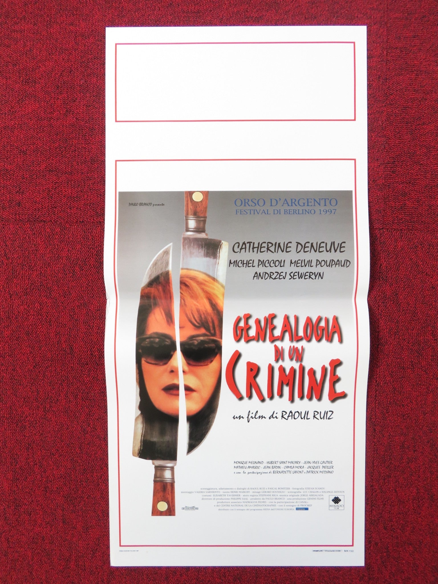 GENEALOGIES OF A CRIME ITALIAN LOCANDINA POSTER CATHERINE DENEUVE PICCOLI 1997 Rendezvous Cinema Movie posters