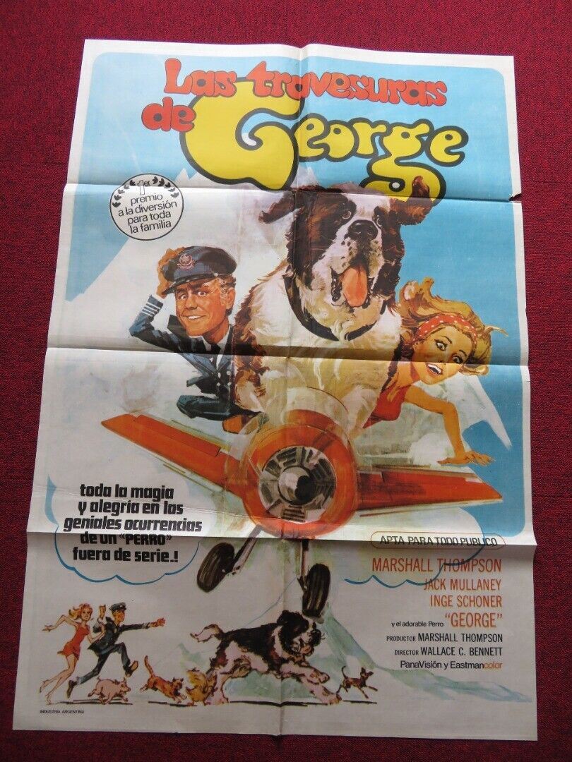 GEORGE! FOLDED ARGENTINA ONE SHEET POSTER MARSHALL THOMPSON JACK MULLANEY 1972 Movie posters