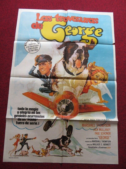 GEORGE! FOLDED ARGENTINA ONE SHEET POSTER MARSHALL THOMPSON JACK MULLANEY 1972 Movie posters