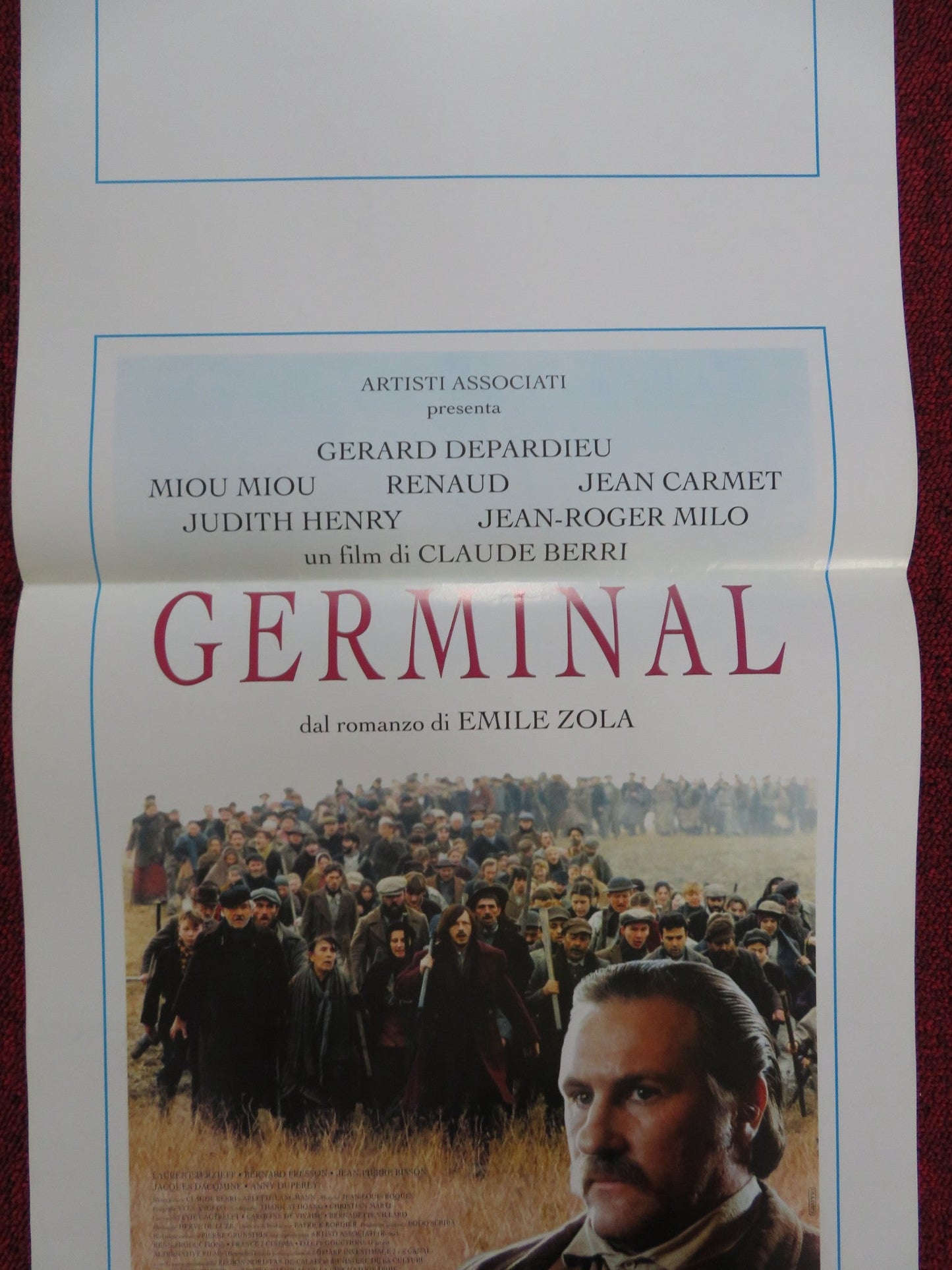 GERMINAL ITALIAN LOCANDINA POSTER GERARD DEPARDIEU MIOU MIOU 1994 Rendezvous Cinema Movie posters