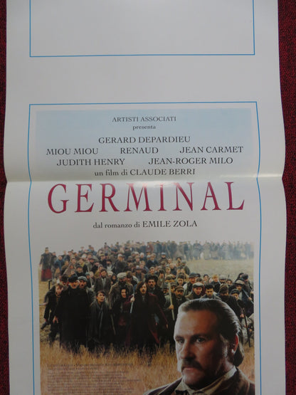 GERMINAL ITALIAN LOCANDINA POSTER GERARD DEPARDIEU MIOU MIOU 1994 Rendezvous Cinema Movie posters
