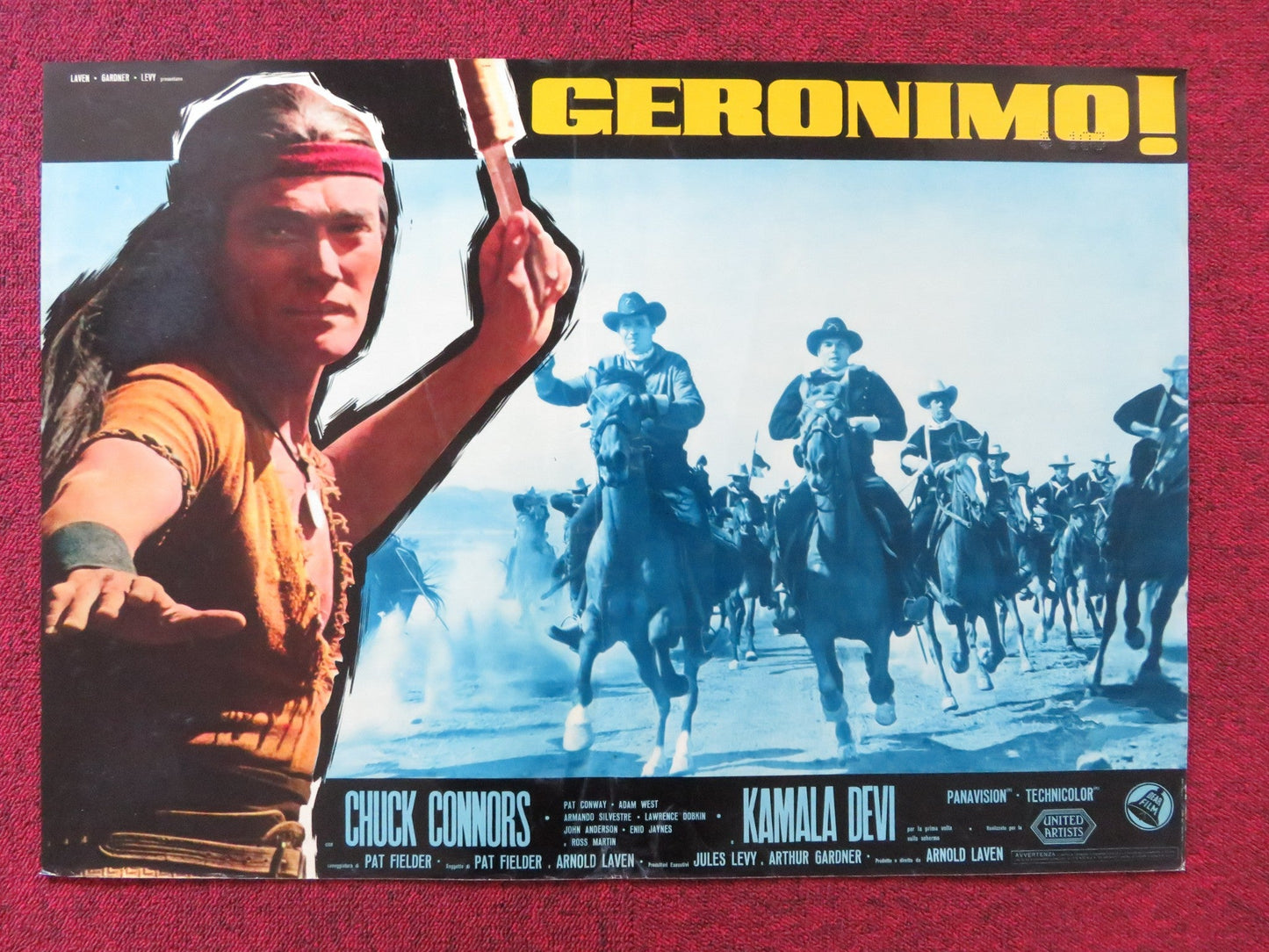 GERONIMO - D ITALIAN FOTOBUSTA POSTER CHUCK CONNORS ADAM WEST 1962 Rendezvous Cinema Movie posters