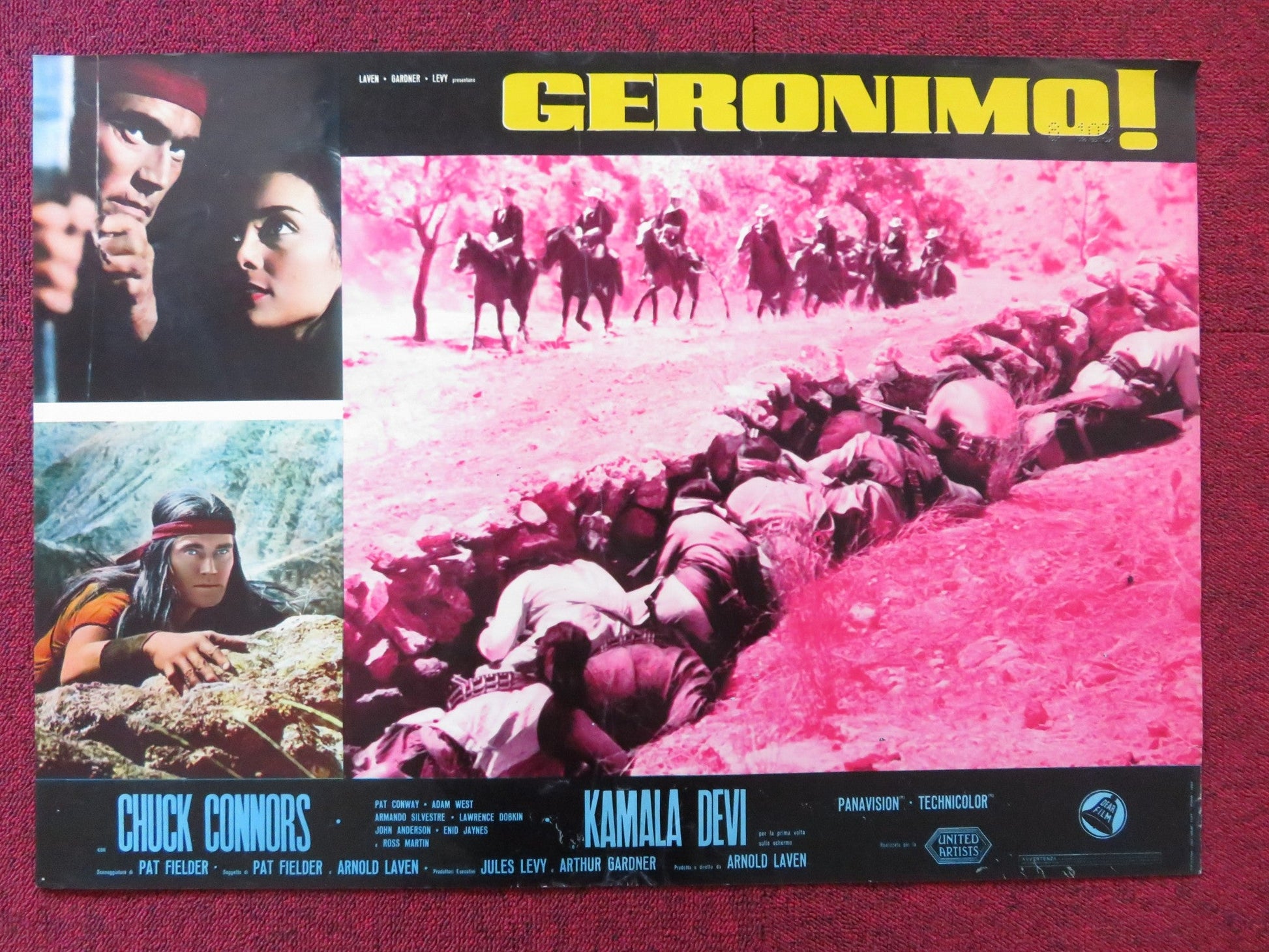 GERONIMO - E ITALIAN FOTOBUSTA POSTER CHUCK CONNORS ADAM WEST 1962 Rendezvous Cinema Movie posters