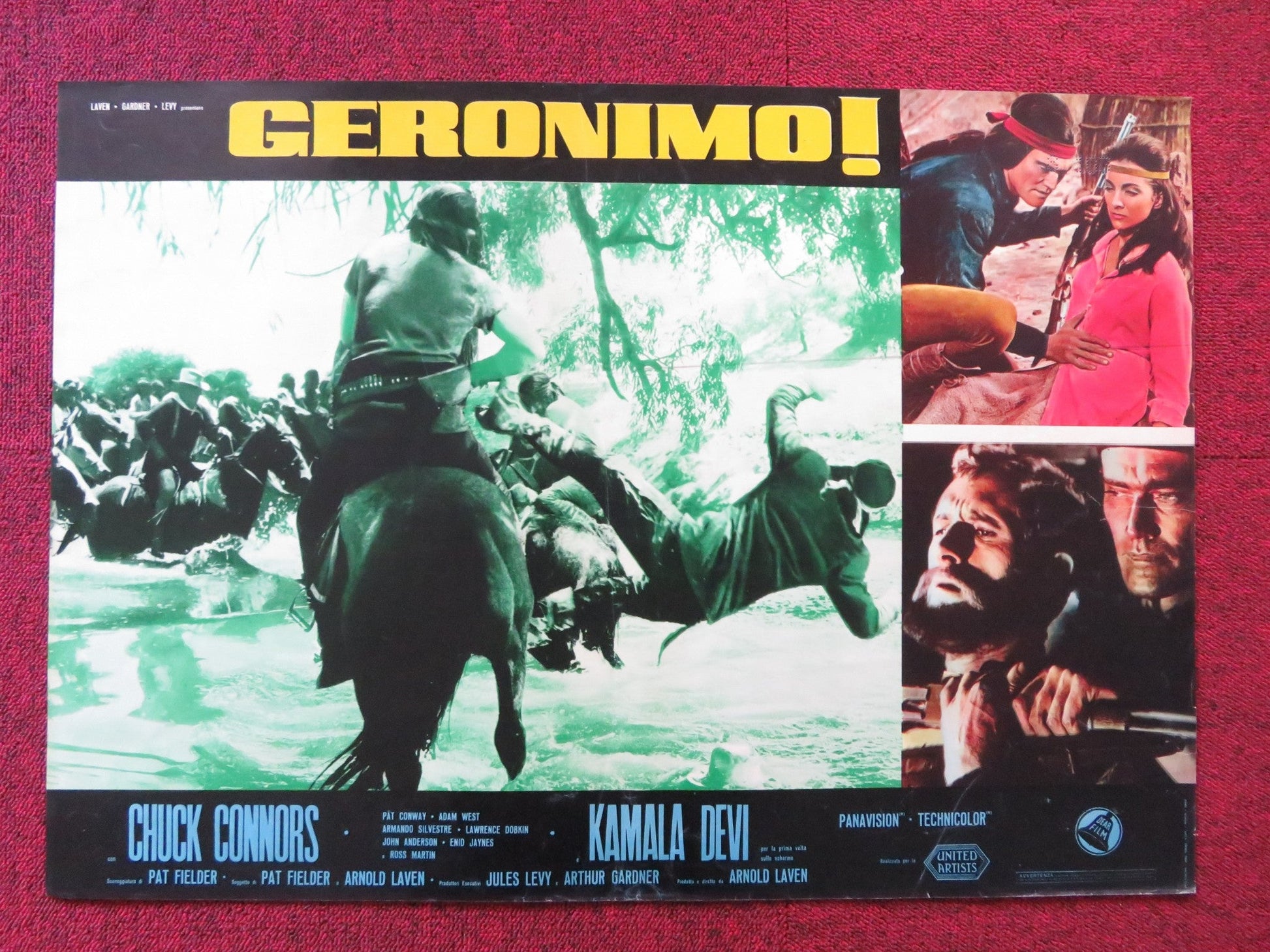 GERONIMO - F ITALIAN FOTOBUSTA POSTER CHUCK CONNORS ADAM WEST 1962 Rendezvous Cinema Movie posters