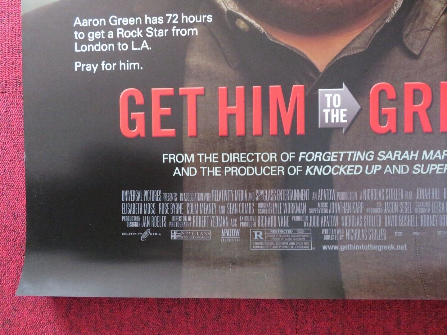 GET HIM TO THE GREEK US ONE SHEET ROLLED POSTER RUSSELL BRAND ROSE BRYN 2010 Movie posters