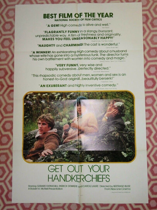 GET OUT YOUR HANDKERCHIEFS FOLDED US ONE SHEET POSTER GERARD DEPARDIEU 1978 Movie posters
