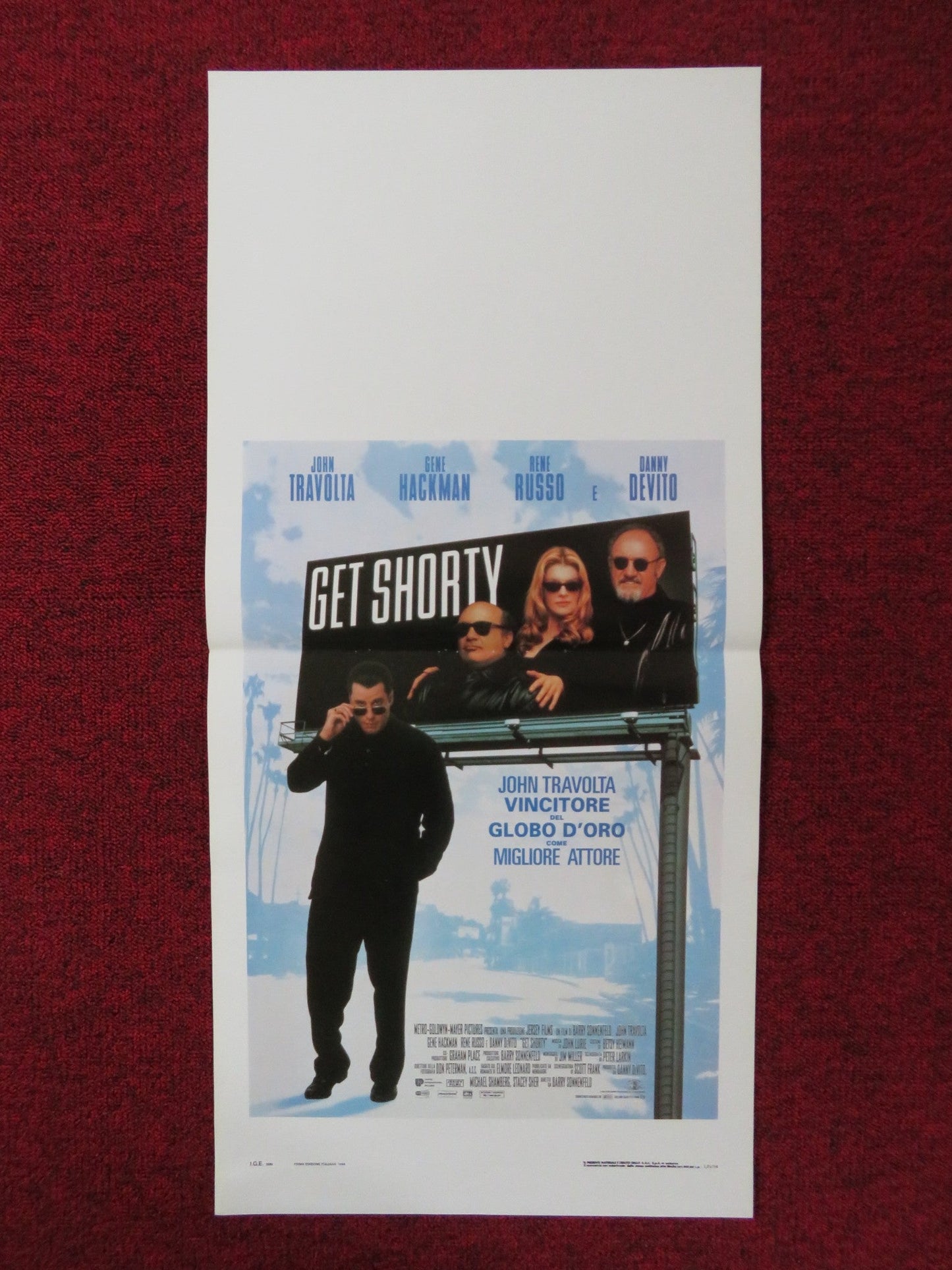 GET SHORTY ITALIAN LOCANDINA POSTER JOHN TRAVOLTA GENE HACKMAN 1996 Rendezvous Cinema Movie posters