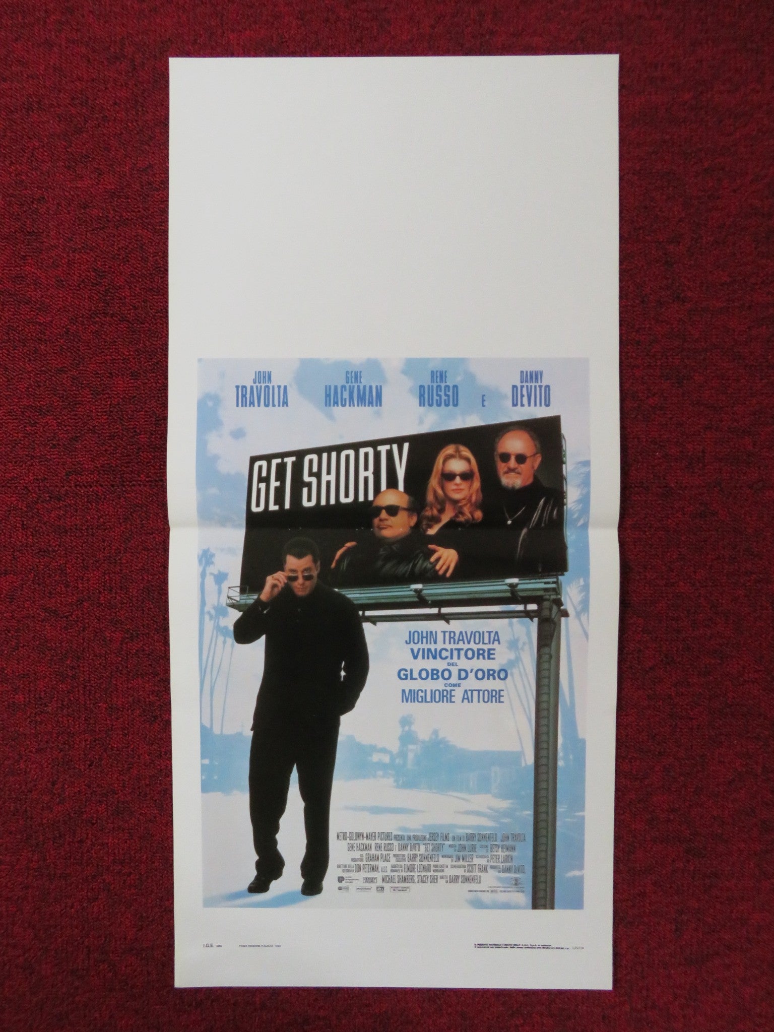 GET SHORTY ITALIAN LOCANDINA POSTER JOHN TRAVOLTA GENE HACKMAN 1996 Rendezvous Cinema Movie posters