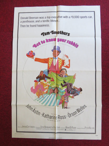 GET TO KNOW YOUR RABBIT FOLDED US ONE SHEET POSTER T. SMOTHERS ORSON WELLES 1972 Rendezvous Cinema Movie posters