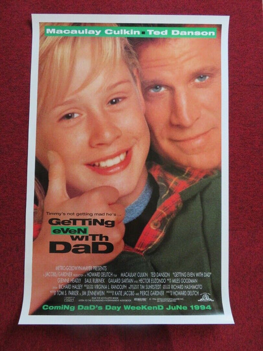 GETTING EVEN WITH DAD US ONE SHEET ROLLED POSTER MACAULAY CULKIN TED DANSON '94 Movie posters