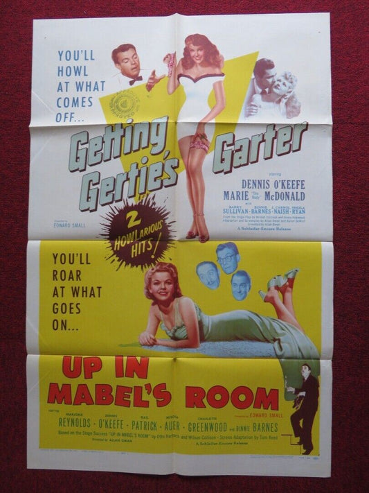 GETTING GERTIE'S GARTER/ UP IN MABEL'S ROOM DOUBLE BILL US ONE SHEET POSTER 1956 Movie posters