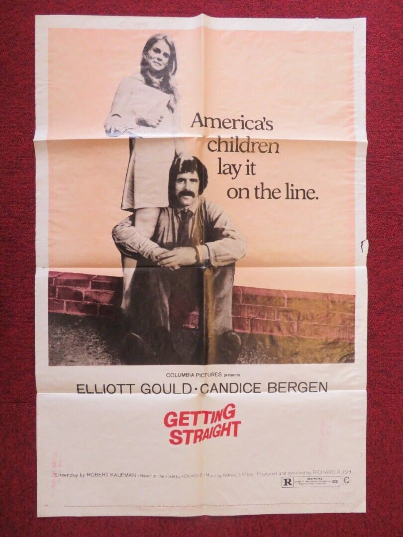 GETTING STRAIGHT FOLDED US ONE SHEET POSTER ELLIOT GOULD CANDICE BERGEN 1970 Movie posters