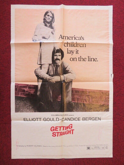 GETTING STRAIGHT FOLDED US ONE SHEET POSTER ELLIOT GOULD CANDICE BERGEN 1970 Movie posters