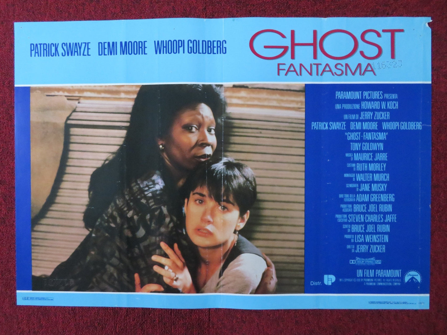 GHOST - A ITALIAN FOTOBUSTA POSTER PATRICK SWAYZE DEMI MOORE 1990 Rendezvous Cinema Movie posters