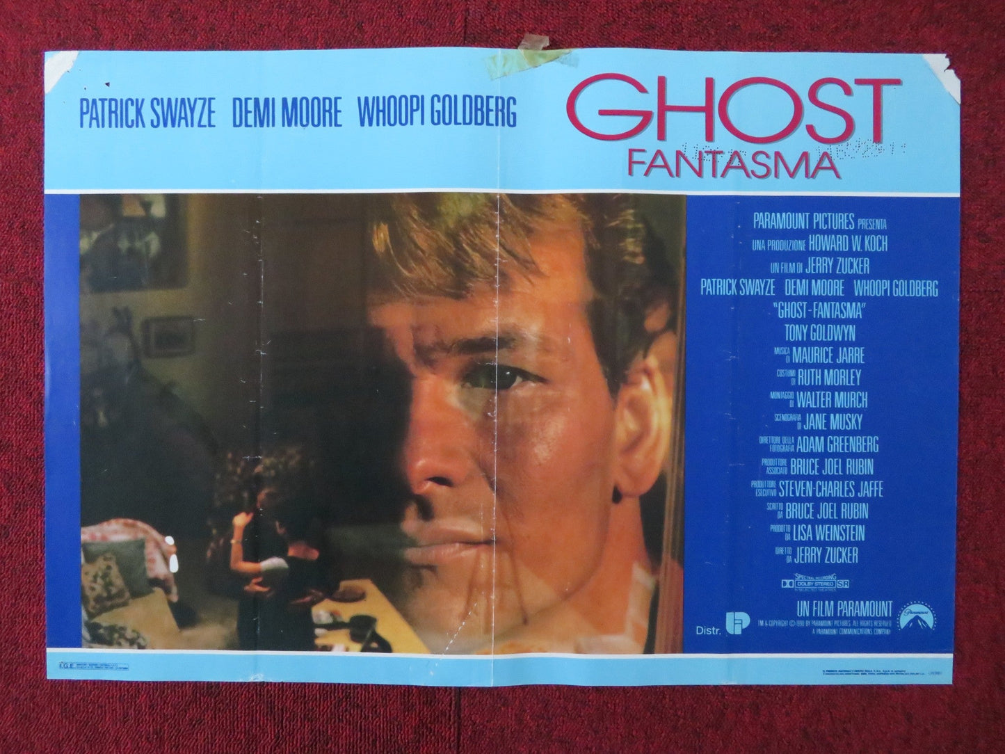 GHOST - B ITALIAN FOTOBUSTA POSTER PATRICK SWAYZE DEMI MOORE 1990 Rendezvous Cinema Movie posters