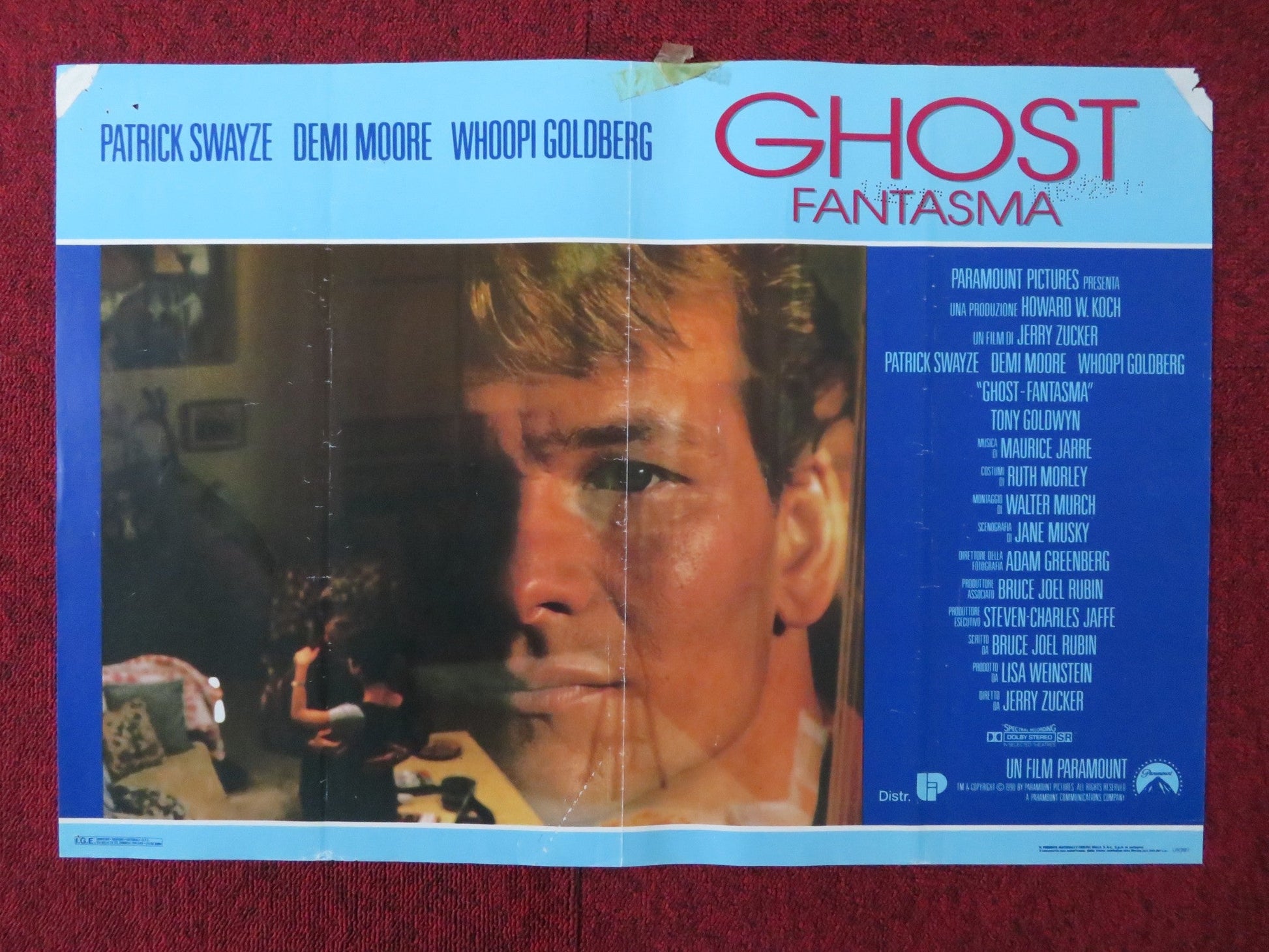 GHOST - B ITALIAN FOTOBUSTA POSTER PATRICK SWAYZE DEMI MOORE 1990 Rendezvous Cinema Movie posters