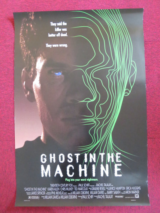 GHOST IN THE MACHINE US ONE SHEET ROLLED POSTER KAREN ALLEN CHRIS MULKEY 1993 Rendezvous Cinema Movie posters