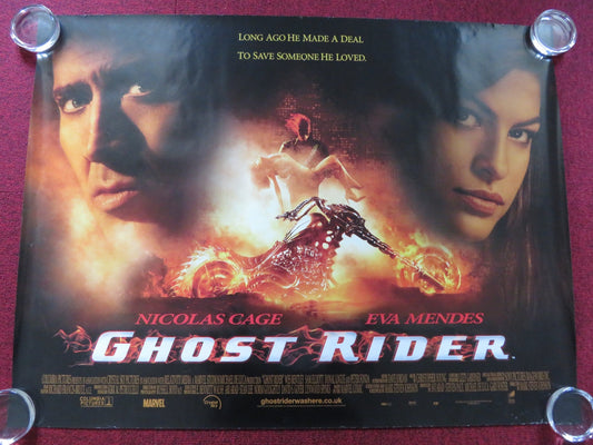 GHOST RIDER UK QUAD (30"x 40") ROLLED POSTER NICOLAS CAGE PETER FONDA 2007 Rendezvous Cinema Movie posters