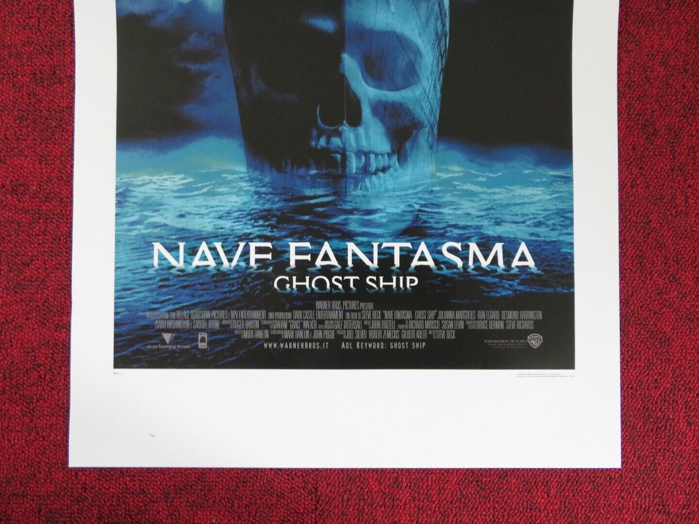 GHOST SHIP ITALIAN LOCANDINA (27.5"x13") POSTER JULIANNA MARGULIES 2002 Movie posters