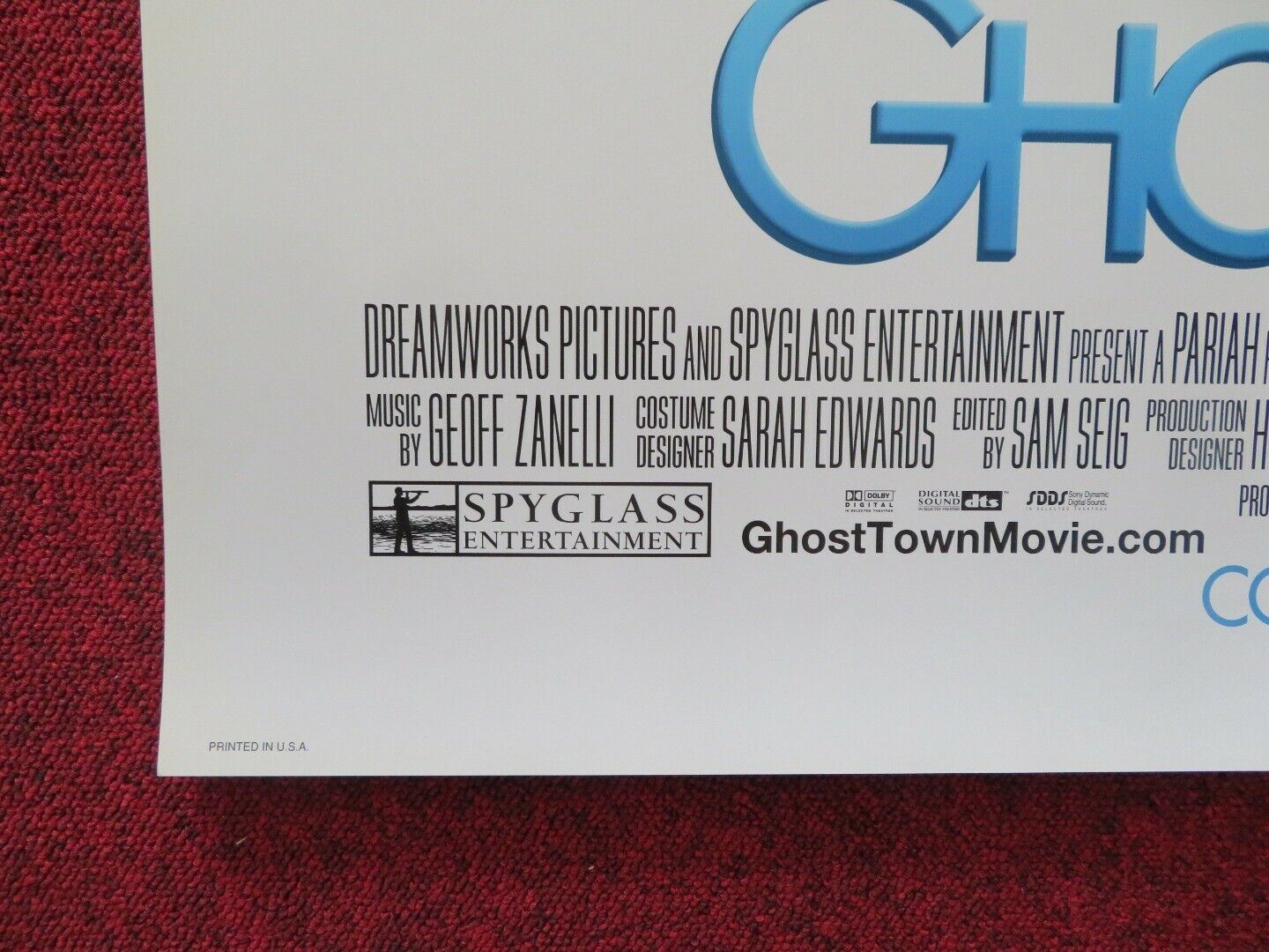 GHOST TOWN US ONE SHEET ROLLED POSTER RICKY GERVAIS GREG KINNEAR 2008 Movie posters