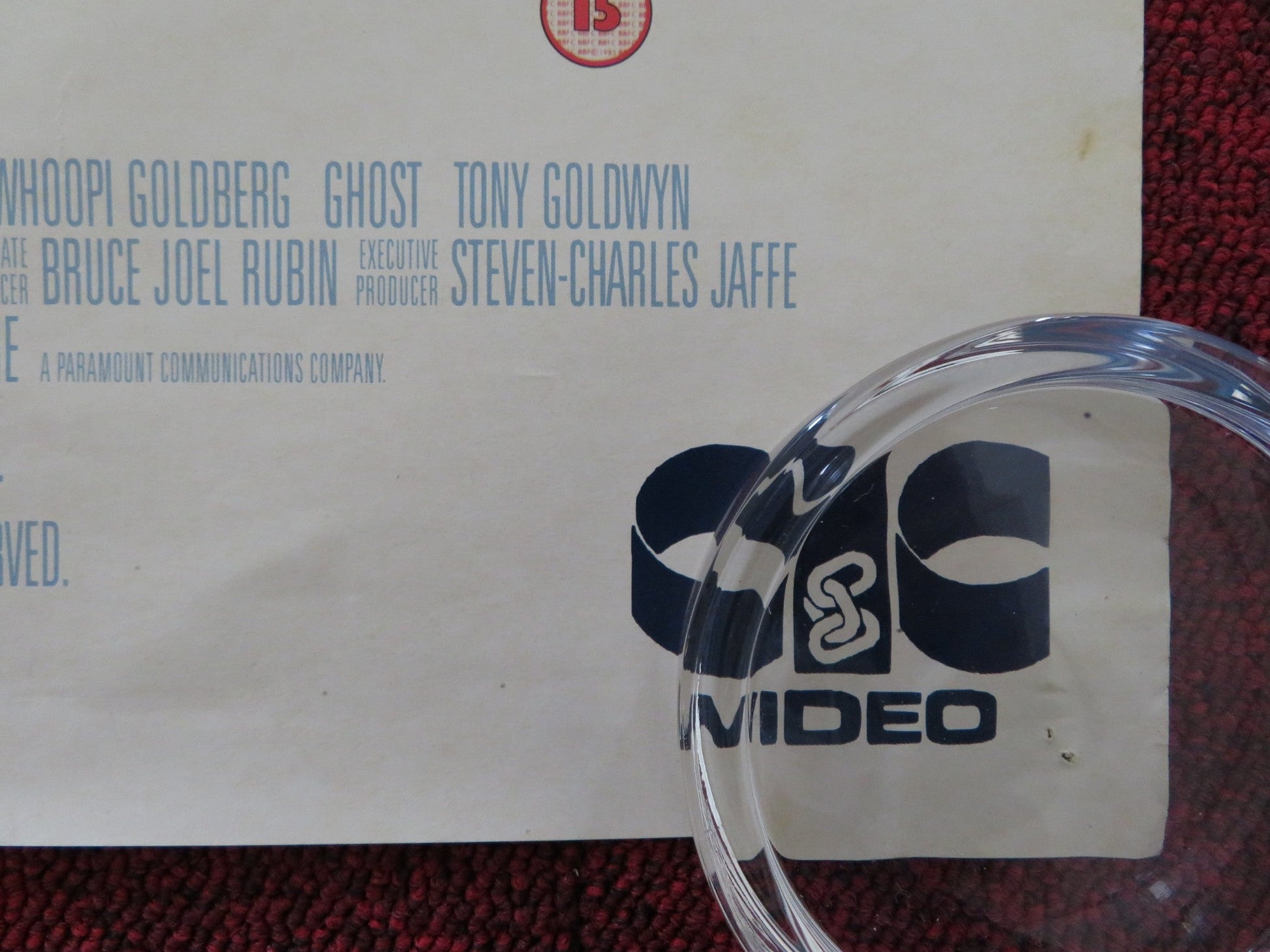 GHOST VHS VIDEO POSTER PATRICK SWAYZE DEMI MOORE WHOOPI GOLDBERG 1990 Rendezvous Cinema Movie posters