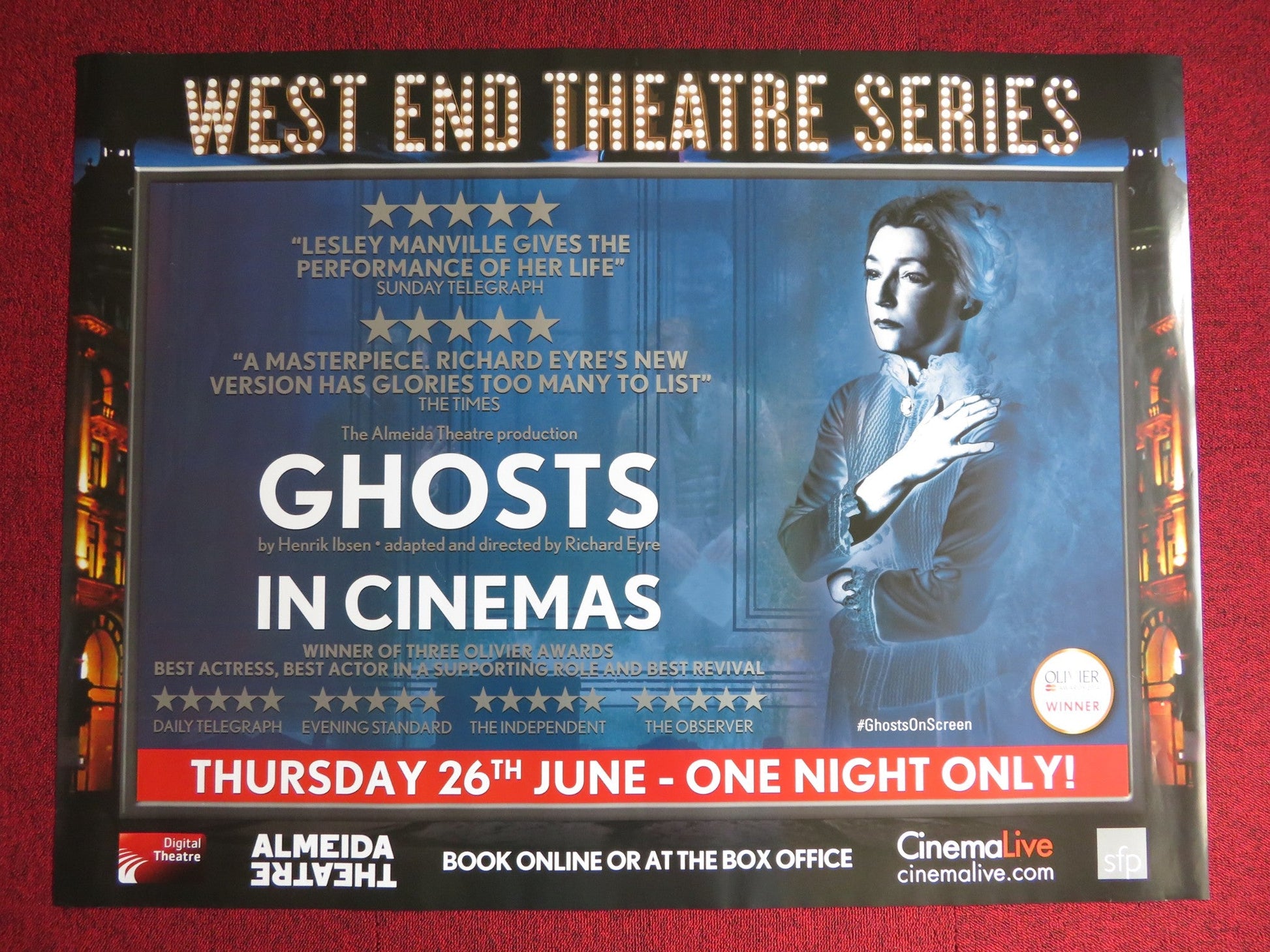 GHOSTS UK QUAD (30"x 40") ROLLED POSTER HENRIK IBSEN 2014 Rendezvous Cinema Movie posters