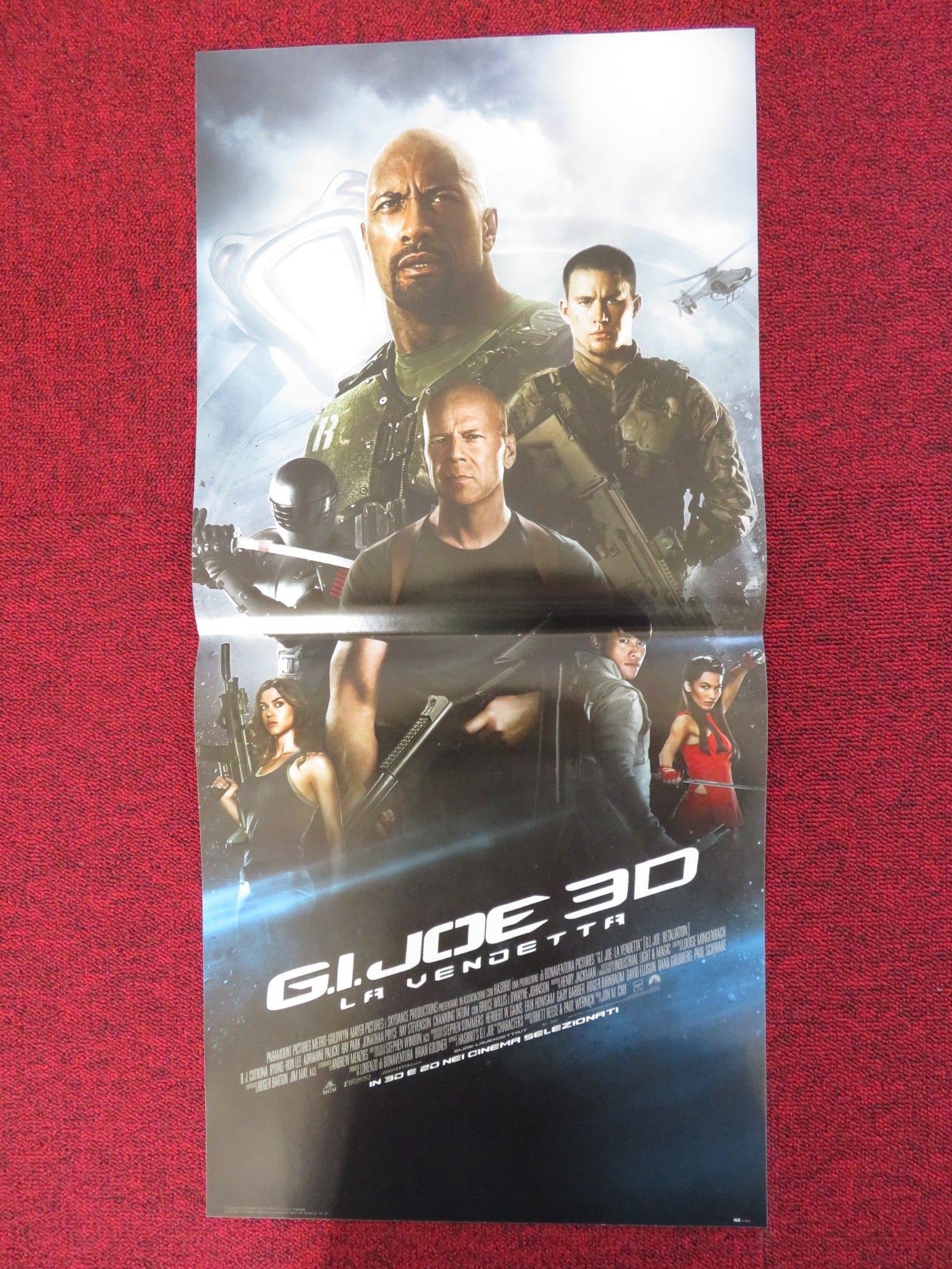 G.I. JOE: RETALIATION ITALIAN LOCANDINA POSTER DWAYNE JOHNSON J. PRYCE 2013 Rendezvous Cinema Movie posters