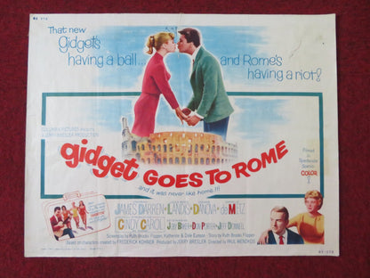 GIDGET GOES TO ROME HALF SHEET (22"x 28") POSTER JAMES DARREN JESSIE ROYCE 1963 Rendezvous Cinema Movie posters