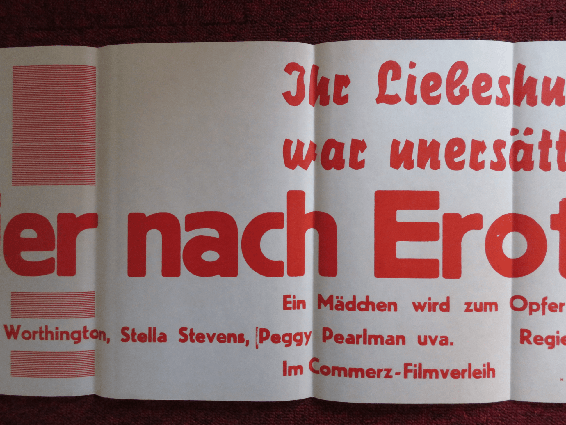GIER NACH EROTIK GERMAN POSTER MARY WORTHINGTON STELLA STEVENS Rendezvous Cinema Movie posters