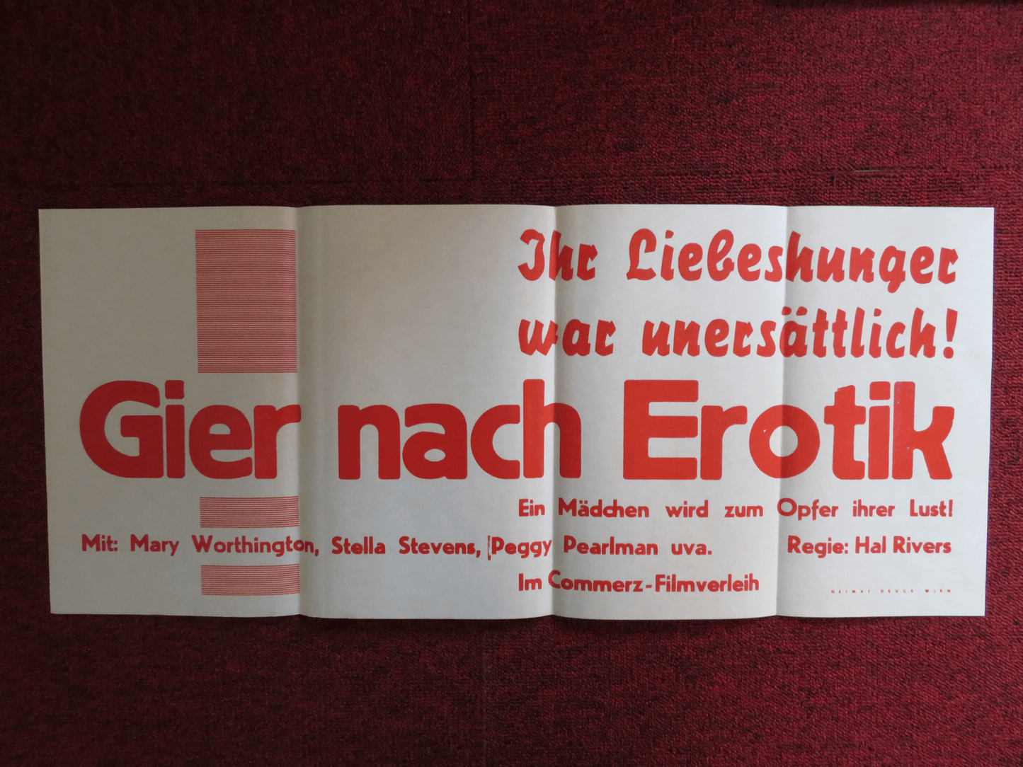 GIER NACH EROTIK GERMAN POSTER MARY WORTHINGTON STELLA STEVENS Rendezvous Cinema Movie posters