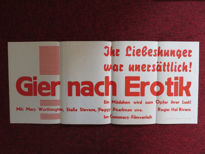 GIER NACH EROTIK GERMAN POSTER MARY WORTHINGTON STELLA STEVENS Rendezvous Cinema Movie posters